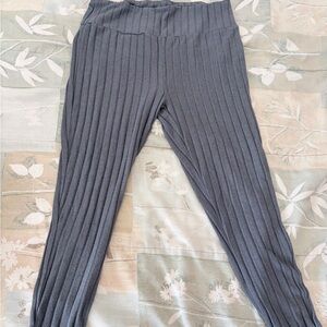 SHEIN Charcoal Ribbed Knit Trousers